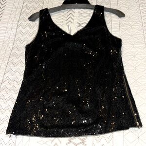 NWT black sequin tank top size medium